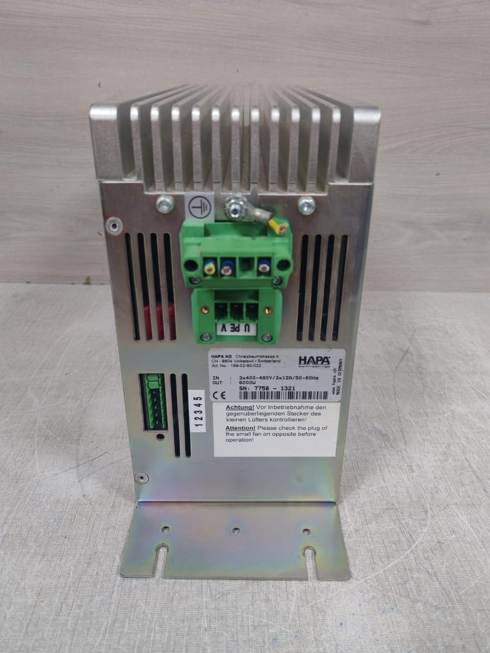 HAPA 199-02-90-032 HAPA AG 199-02-90-032 3X400-480V 6000W POWER SUPPLY 6