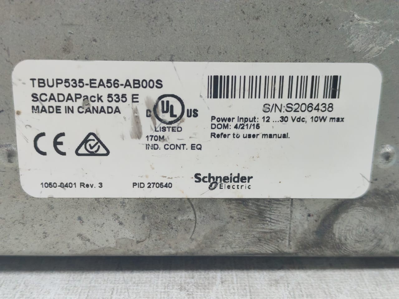 Schneider Electric TBUP535-EA56-AB00S SCHNEIDER ELECTRIC SCADAPack 535E TBUP535-EA56-AB00S SMART RTU 7