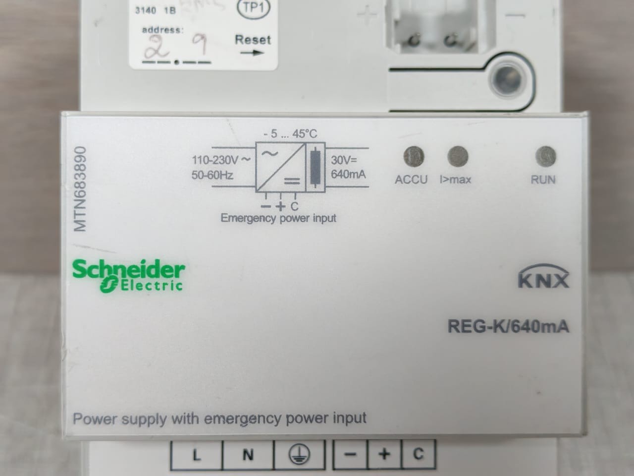 Schneider Electric MTN683890 SCHNEIDER ELECTRIC MTN683890 REG-K/640mA KNX POWER SUPPLY 2
