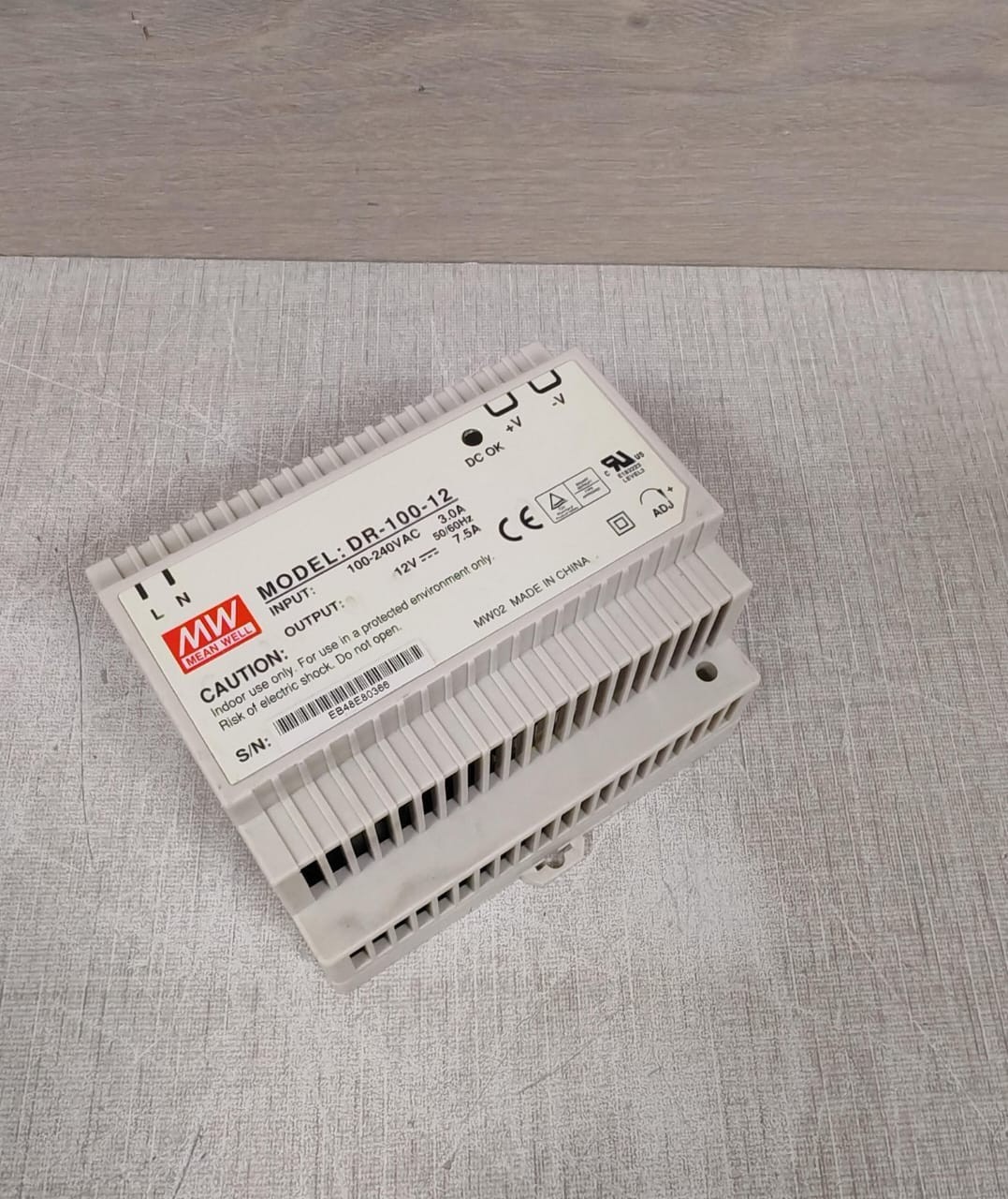 MEAN WELL DR-100-12 MEANWELL DR-100-12 POWER SUPPLY 100-240VAC 5