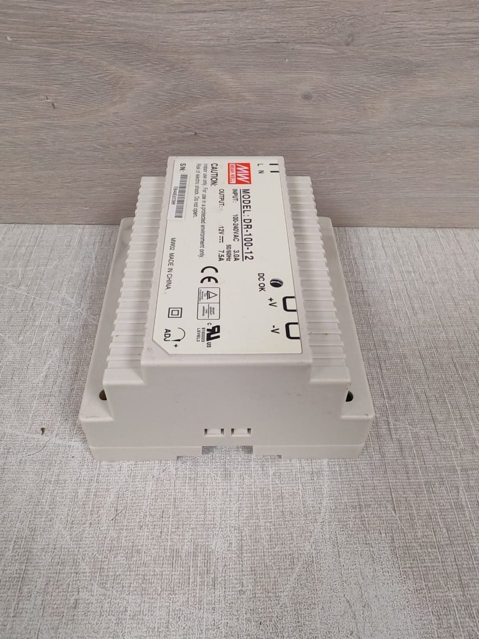 MEAN WELL DR-100-12 MEANWELL DR-100-12 POWER SUPPLY 100-240VAC 8