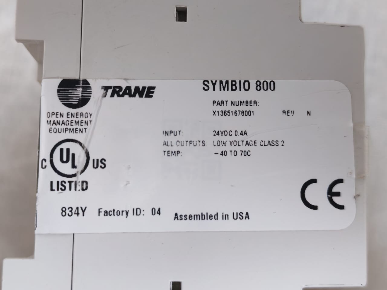 Trane X13651678001 Trane SYMBIO 800 Programmable Controller X13651678001 Rev.N 5