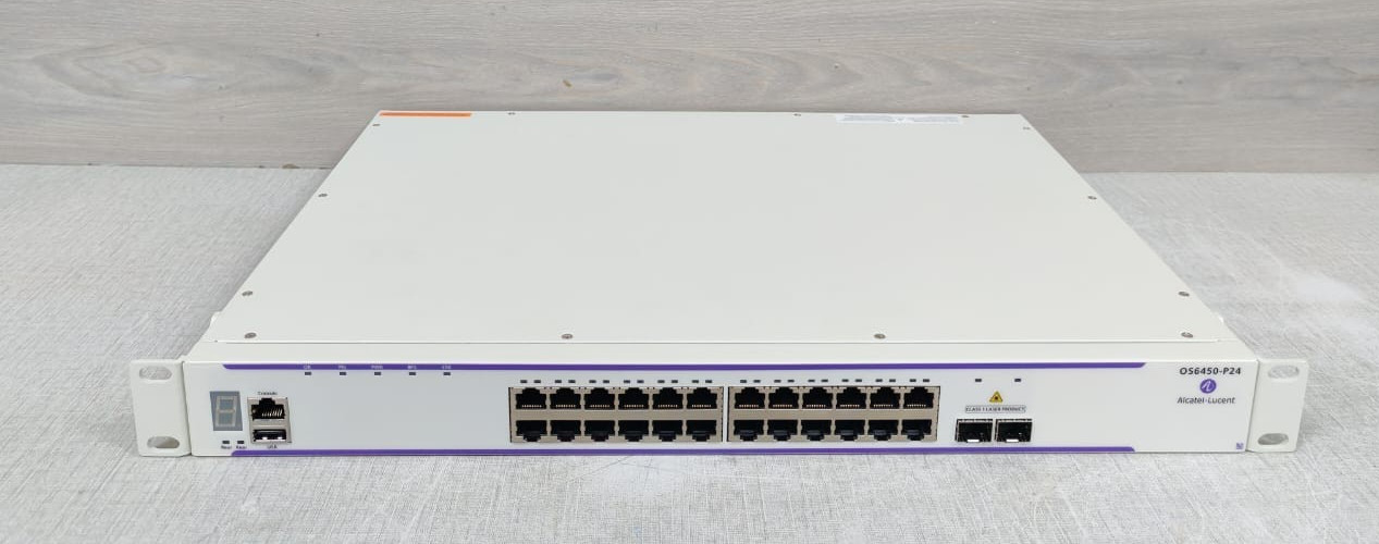 Alcatel-Lucent OS6450-P24 Alcatel-Lucent OS6450-P24 PoE Ethernet Switch 903778-90 ~100-240V,50-60Hz,10A 5
