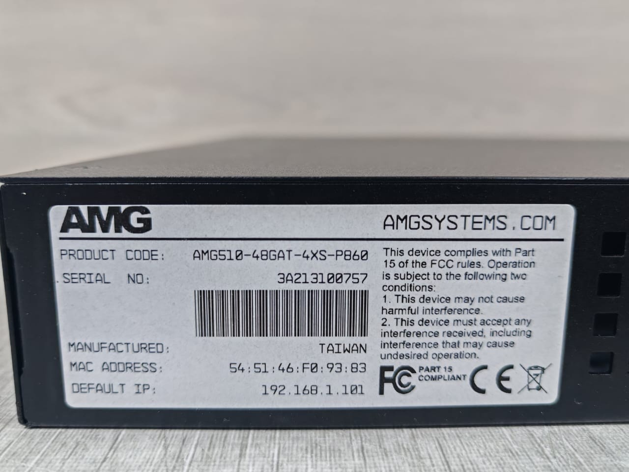 AMG AMG510-48GAT-4XS-P860 AMG Systems AMG510-48GAT-4XS-P860 Ethernet PoE Switches 3