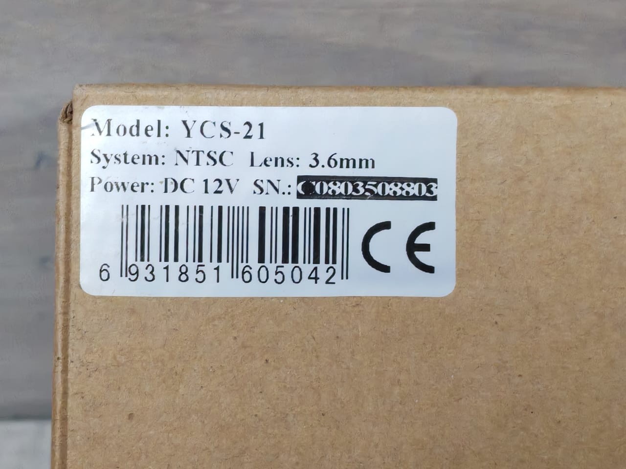 UNKNOWN YCS-21 YCS-21 Bullet Camera 3.6mm Lens DC 12V 8