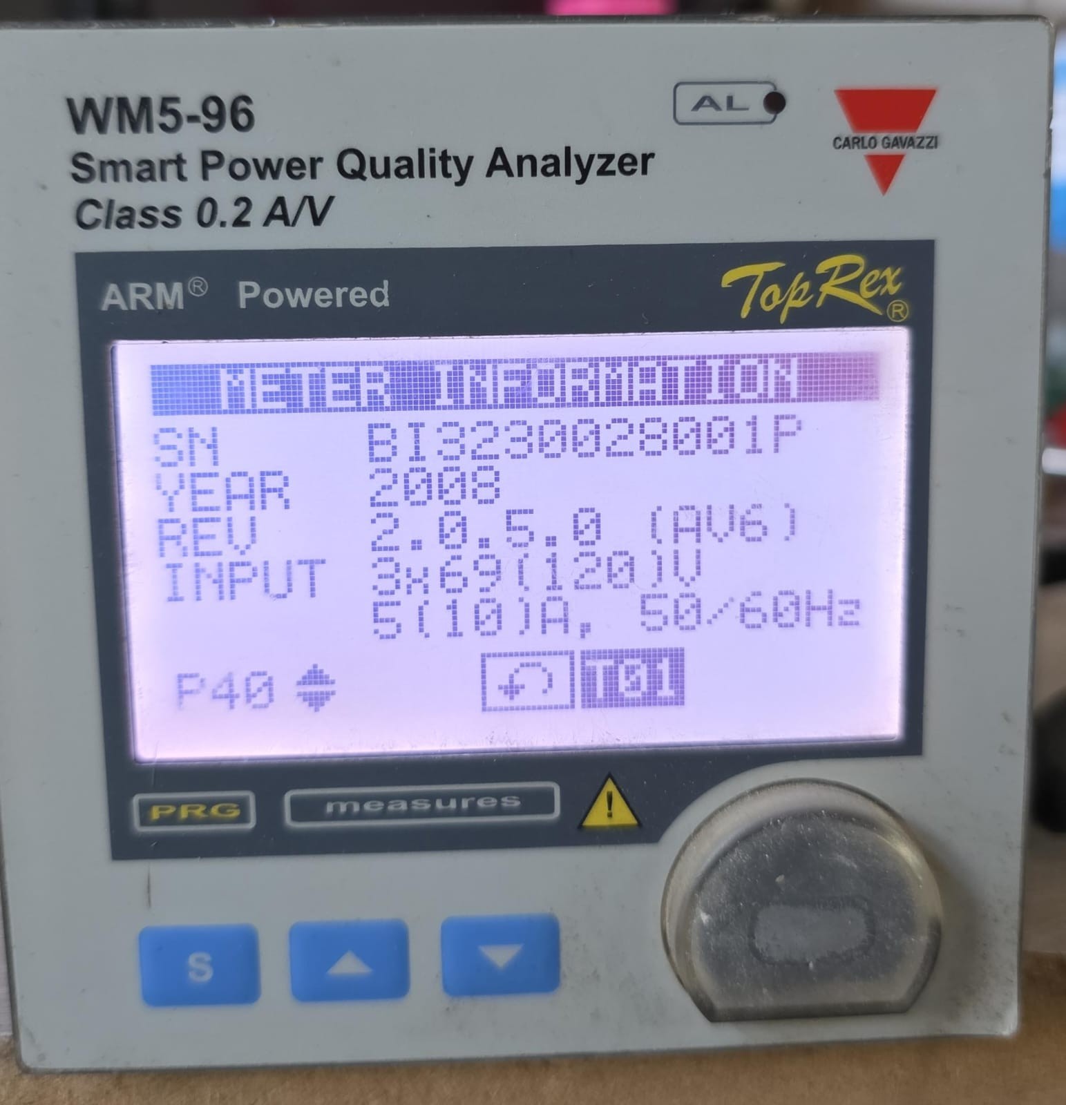 CARLO GAVAZZI WM5-96 SMART POWER QUALITY ANALYZER CLASS 0.2A/V