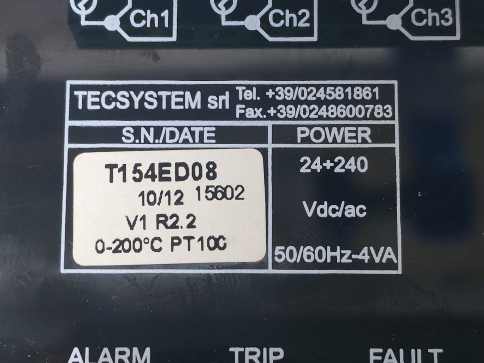 TECSYSTEM T154ED08 TECSYSTEM S.r.l Protection Relays T154 Temperature Controller T154ED08 7
