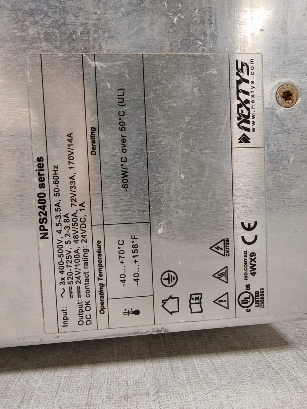 NEXTYS NPS2400 / NPS2400-170 NEXTYS NPS2400 / NPS2400-170 High Efficiency 3 Phase Power Supply 9