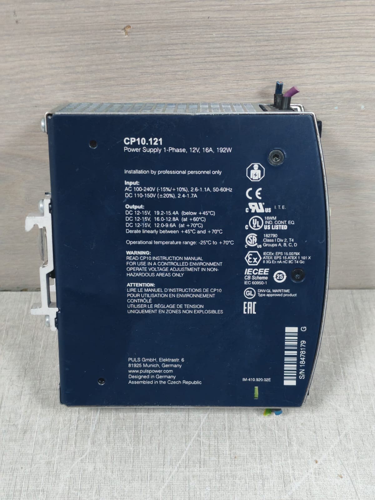 PULS CP10.121 PULS CP10.121 DIMENSION POWER SUPPLY 100-240V 7
