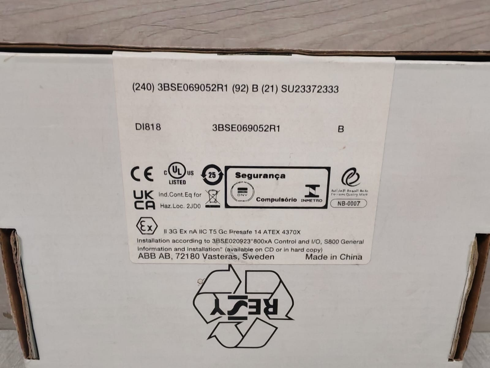 ABB 3BSE069052R1 ABB 3BSE069052R1 DI818 INPUT MODULE 7