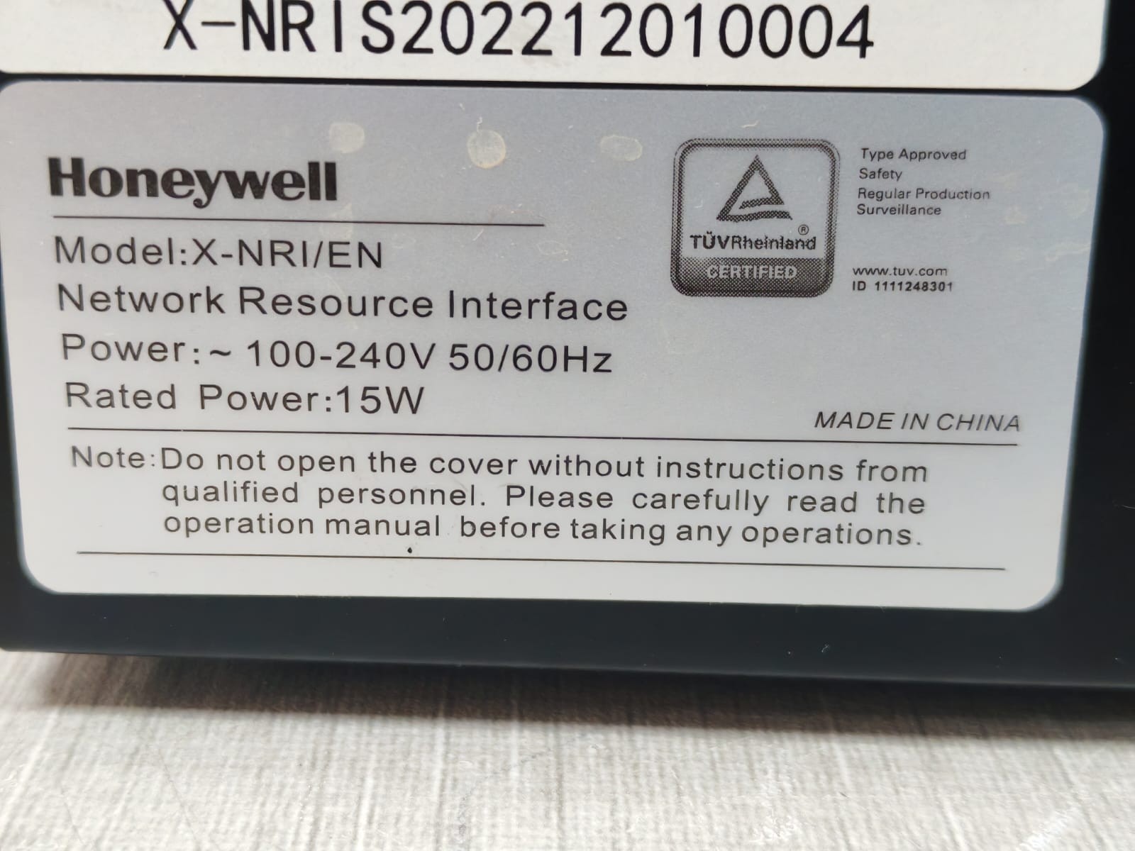 Honeywell X-NRI/EN HONEYWELL X-NRI/EN NETWORK RESOURCE INTERFACE 100-240V 9