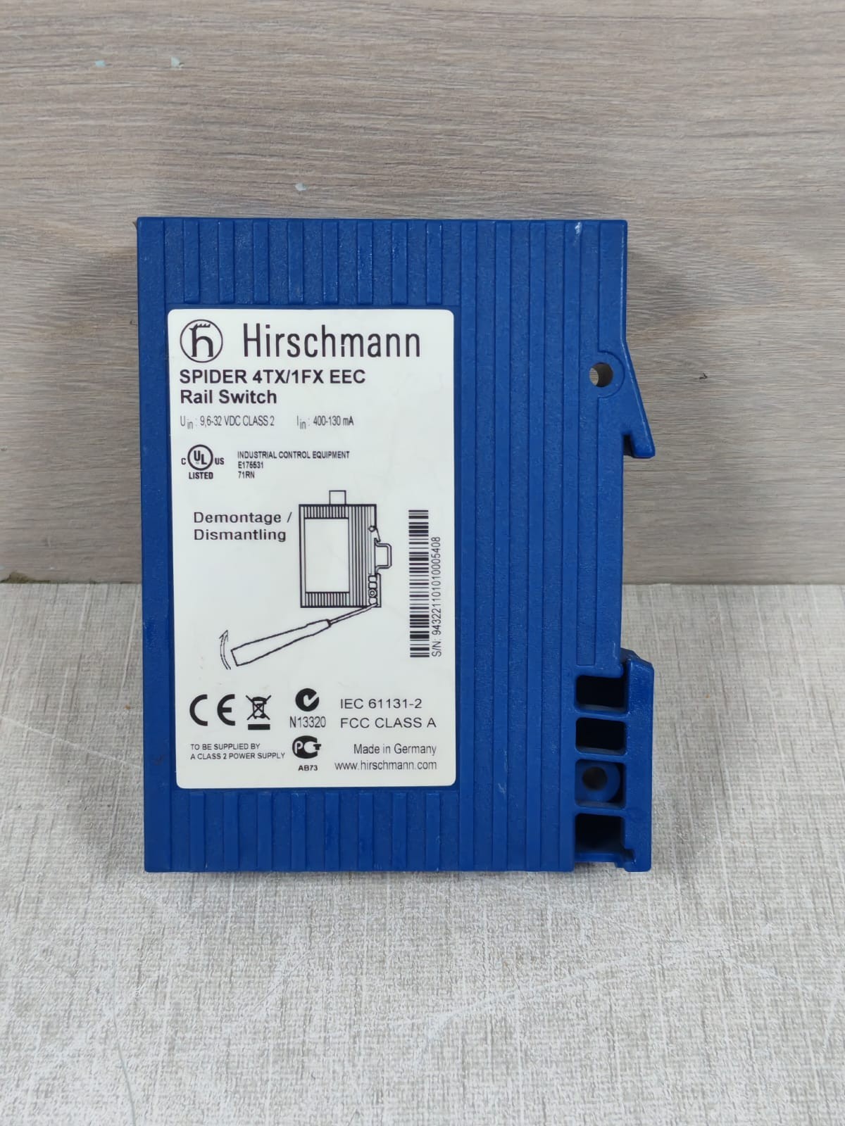HIRSCHMANN SPIDER 4TX/1FX EEC RAIL SWITCH HIRSCHMANN SPIDER 4TX/1FX EEC RAIL SWITCH 6