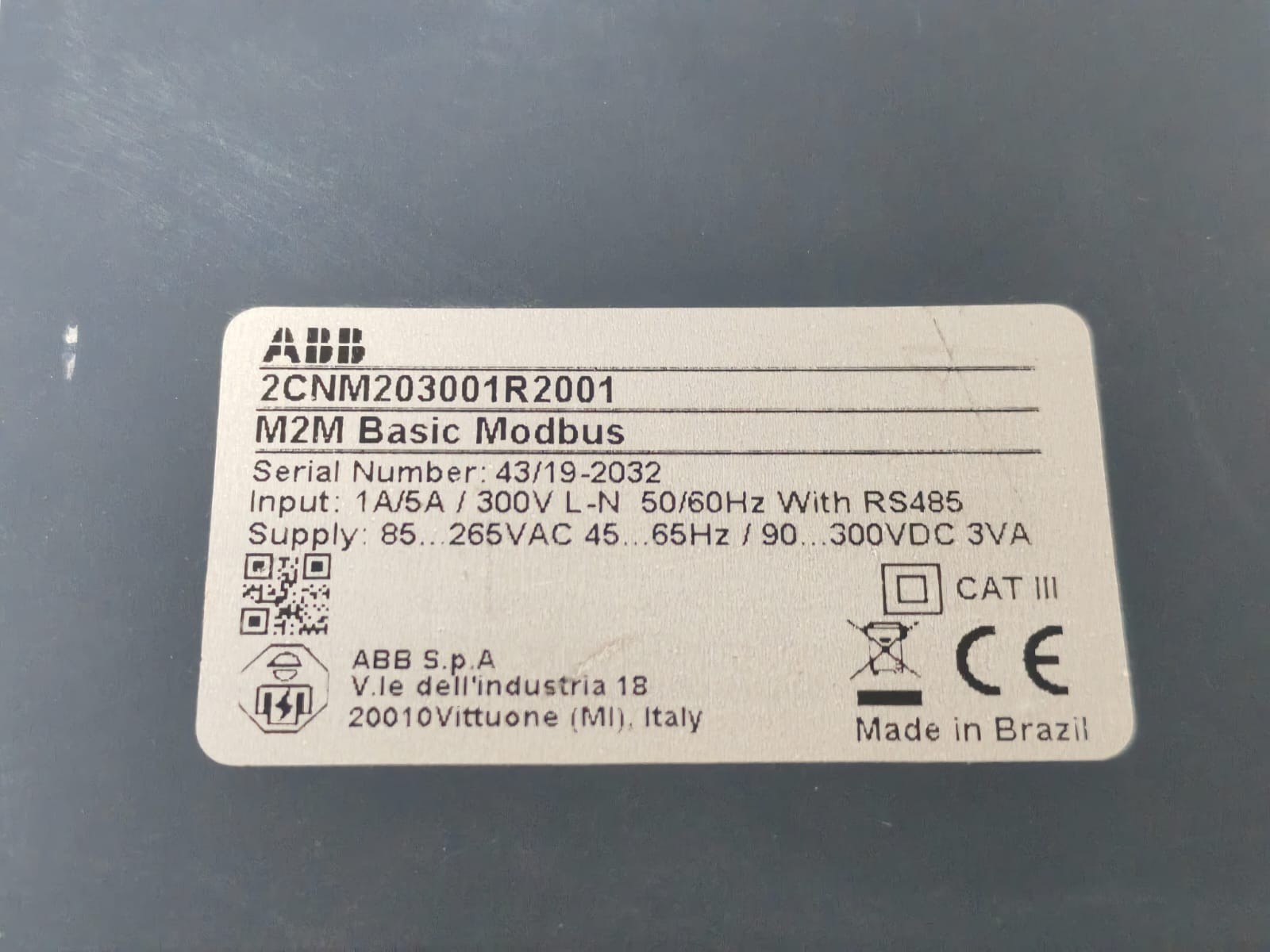 ABB S 2CNM203001R2001 ABB M2M BASIC MODBUS 2CNM203001R2001 NETWROK ANALYZER 8
