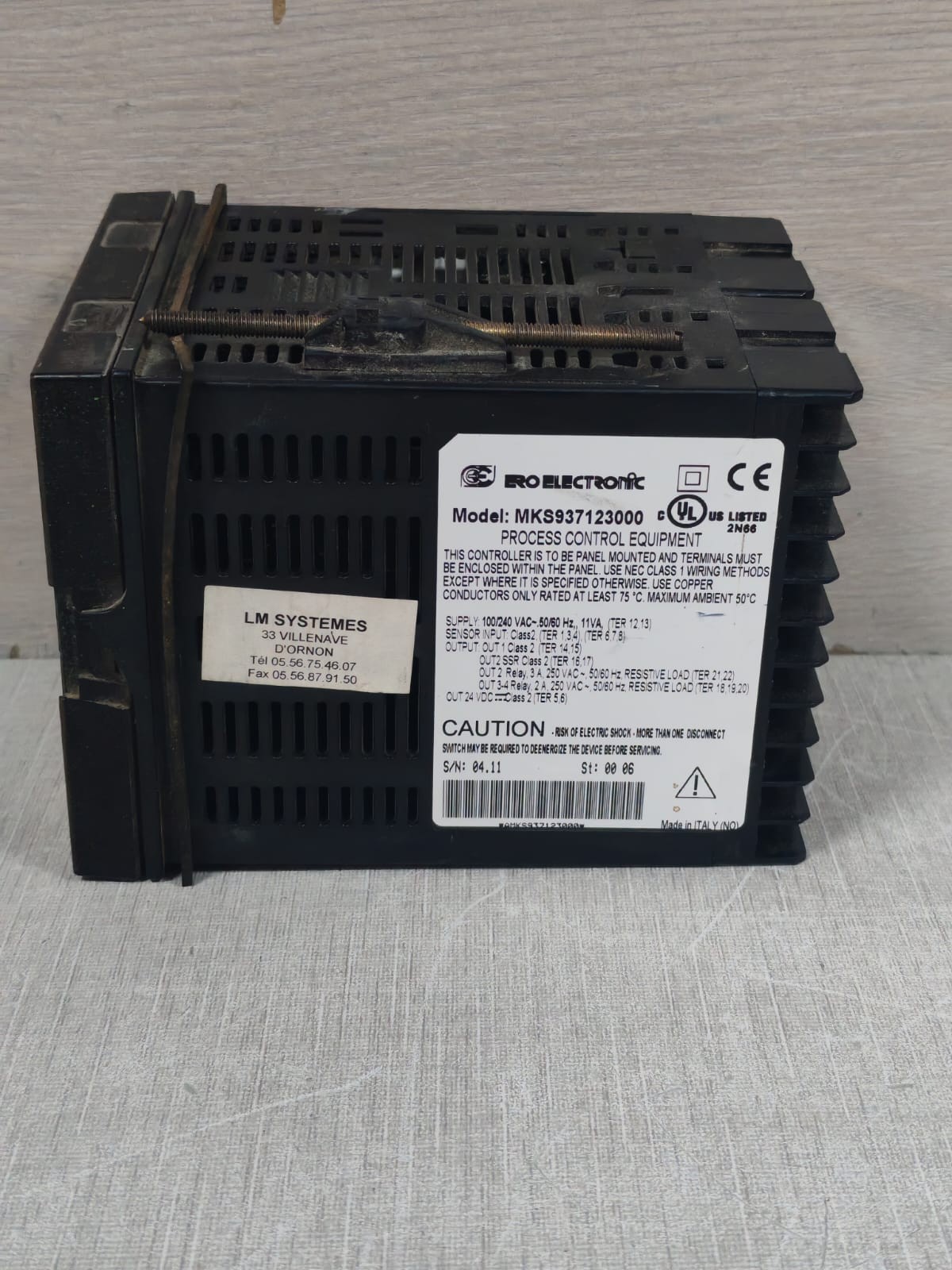 ERO Electronic MKS937123000 ERO ELECTRONIC MKS937123000 PROCESS CONTROL EQUIPMENT 100-240VAC 7