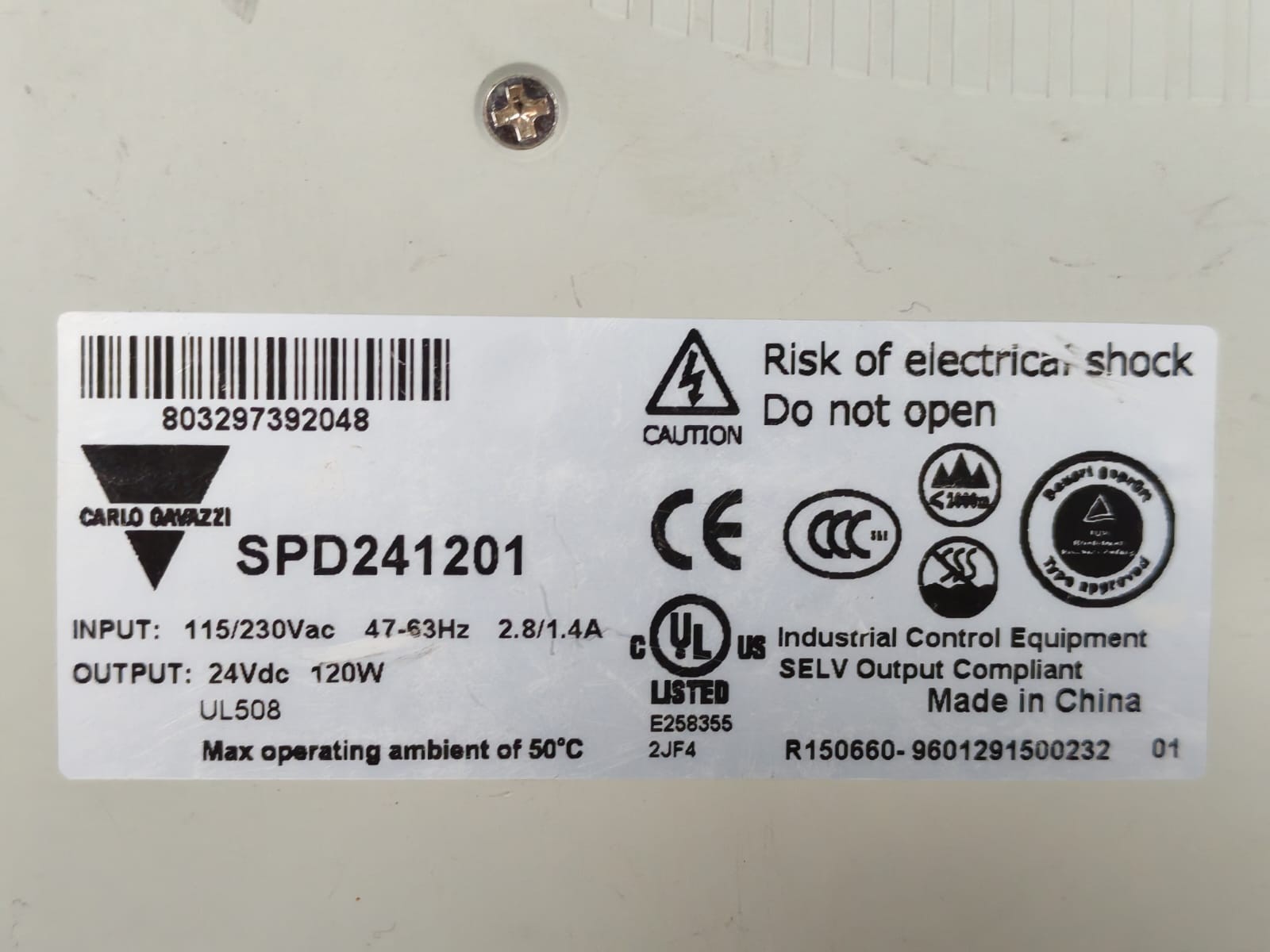 Carlo Gavazzi SPD241201 CARLO GAVAZZI SPD241201 POWER SUPPLY 24VDC 6