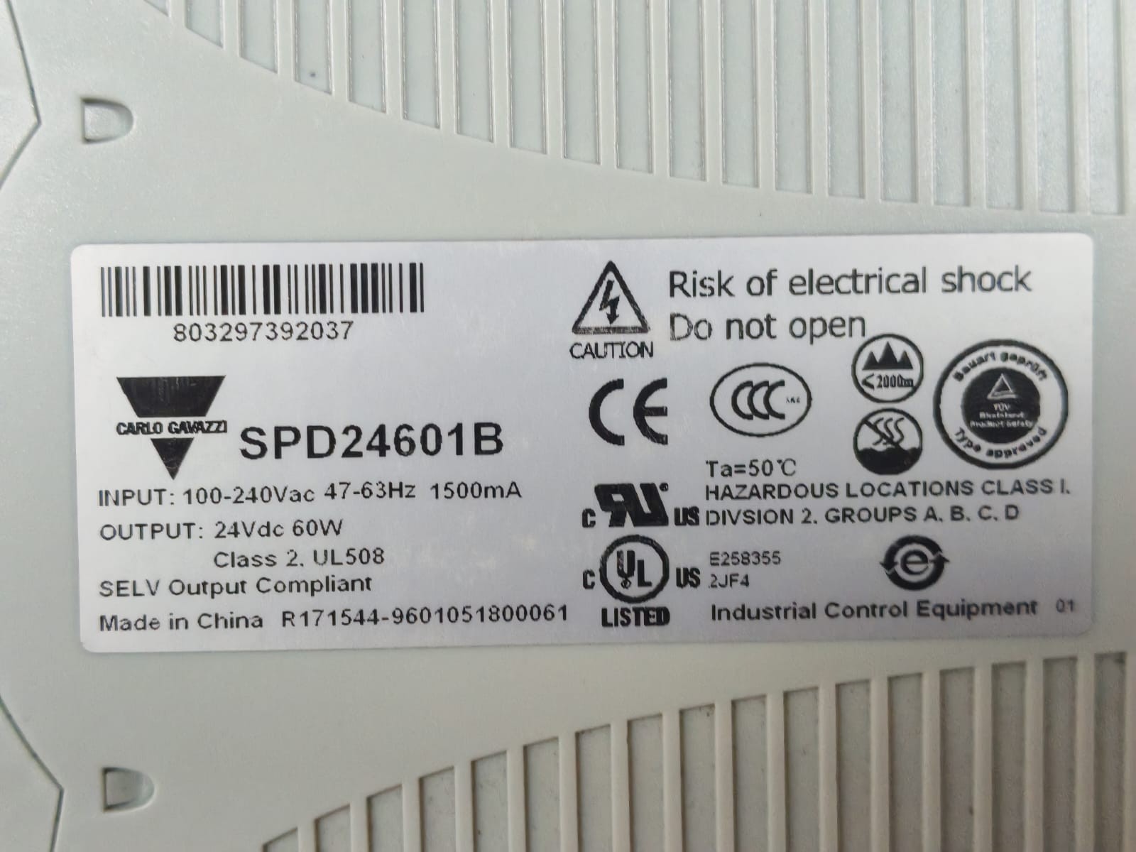 Carlo Gavazzi SPD2460/ SPD24601B Carlo Gavazzi SPD2460/ SPD24601B Ac/dc Converter 24VDC 7