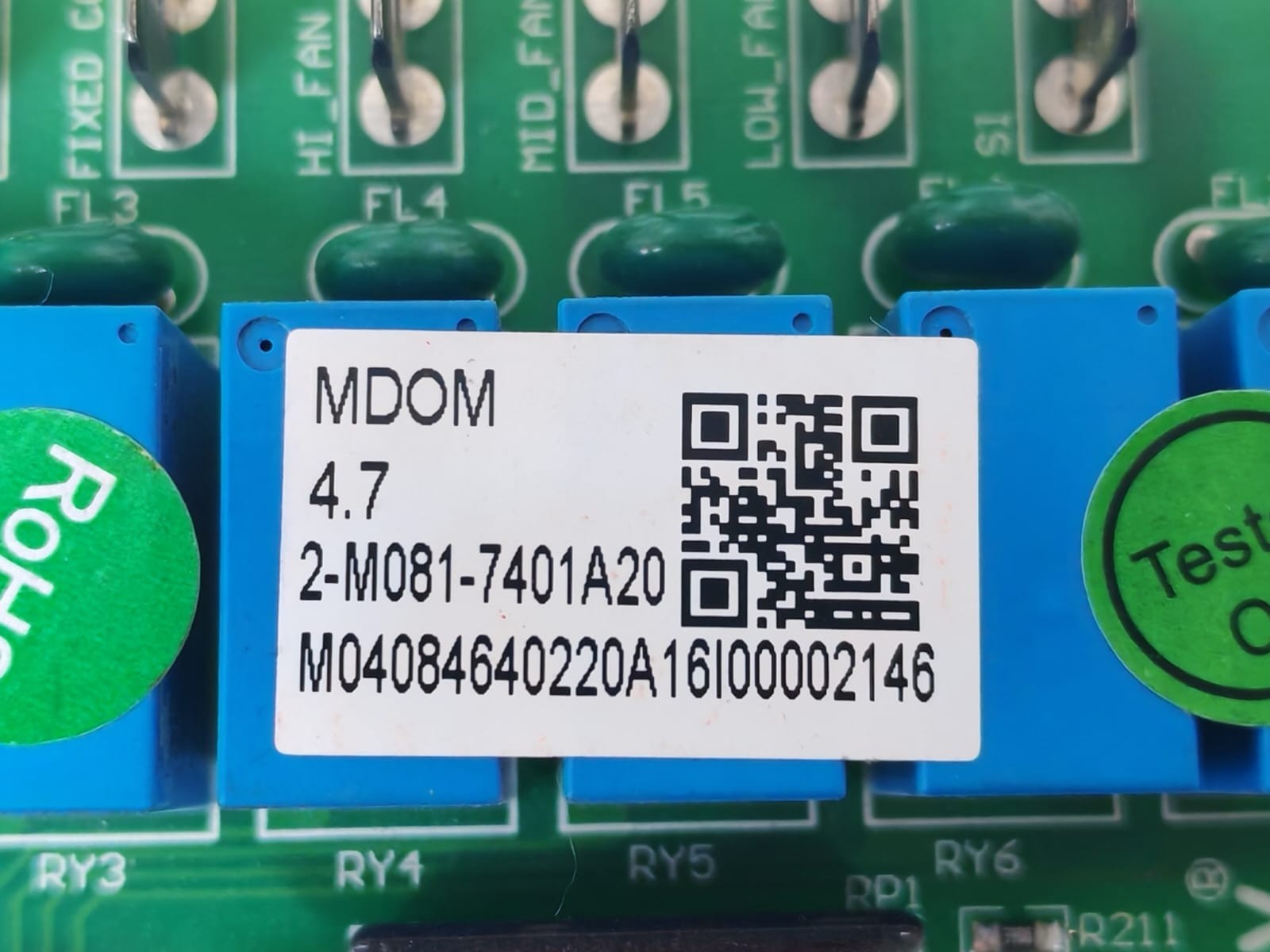MCQUAY M081-7401A20 Mcquay M081 7401A20 MDOM VER1.4 2013.1.22 / MDOM 4.7 2 M081 7401A20 PCB Board 4