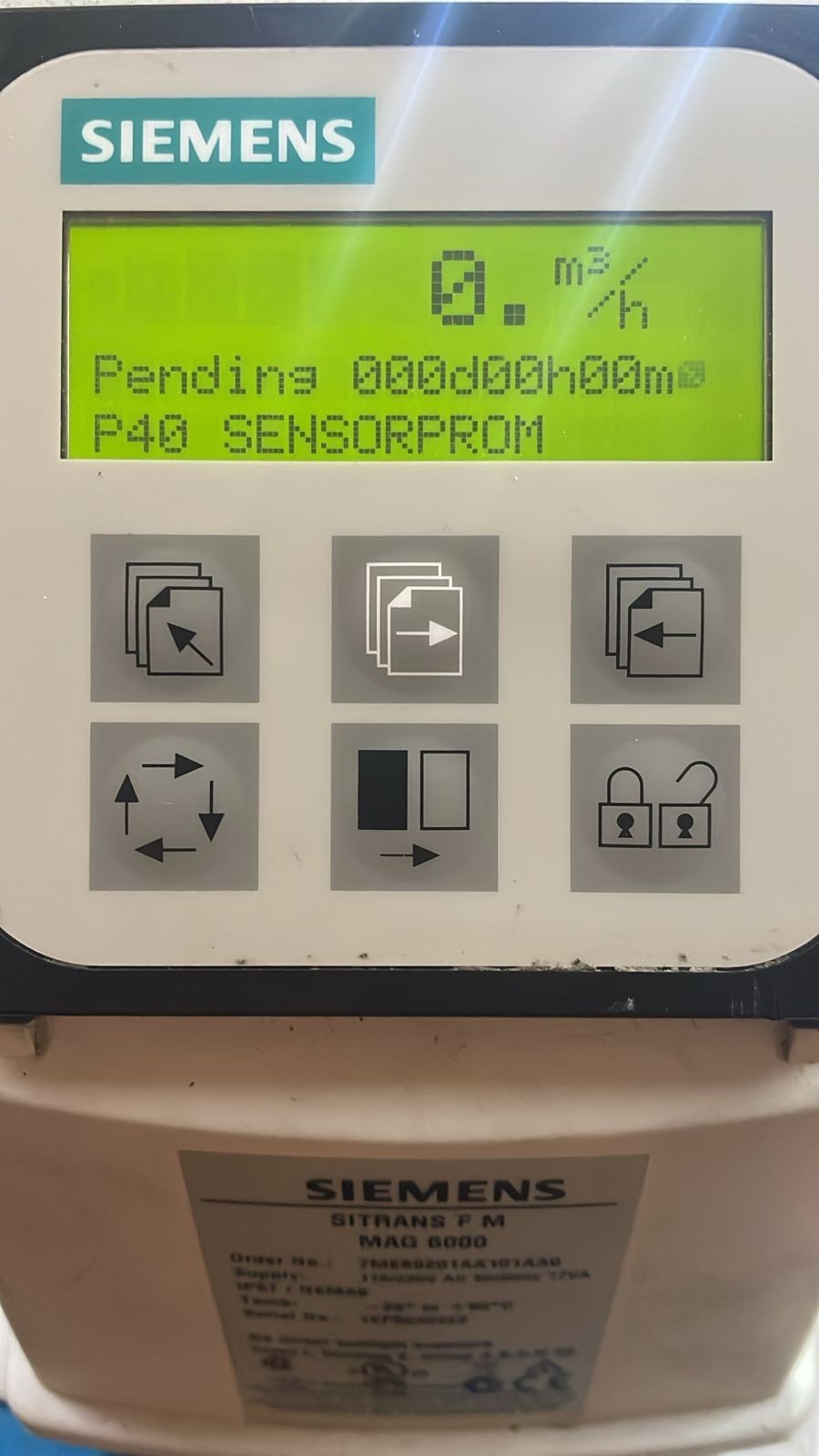 SIEMENS SITRANS F M MAG 6000 7ME69201AA101AA0 FLOW METER
