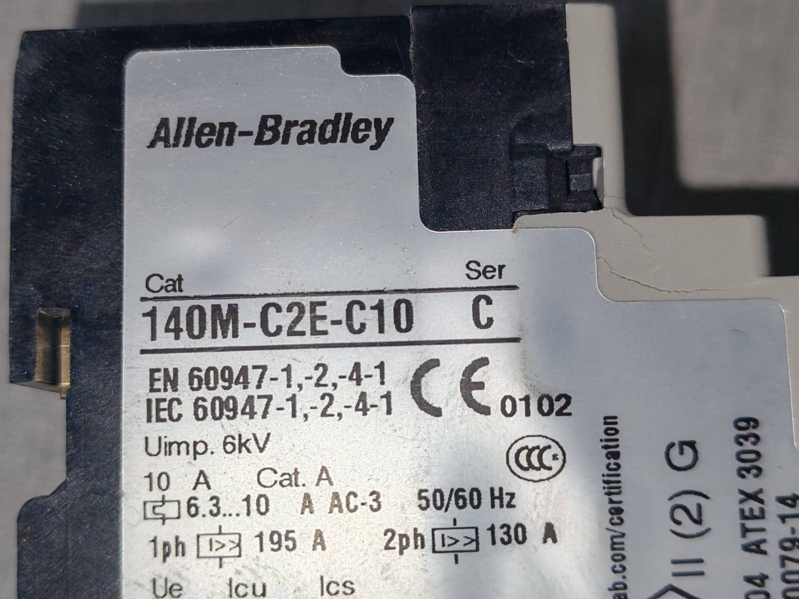 Allen-Bradley 140M-C2E-C10 Allen-Bradley 140M-C2E-C10 SER.C Motor Protection Circuit Breaker 4
