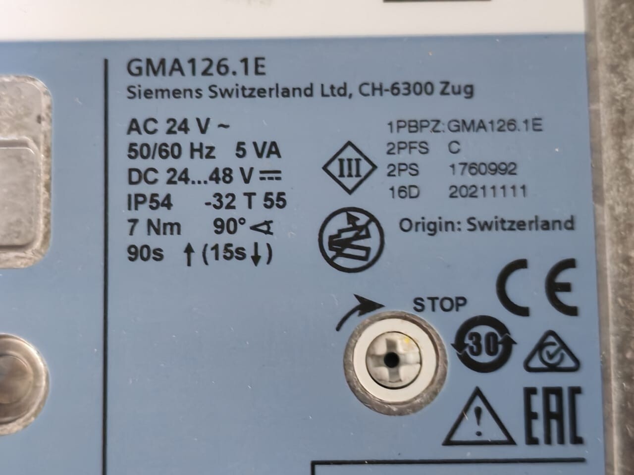 Siemens GMA126.1E Siemens GMA126.1E Damper Actuator 3
