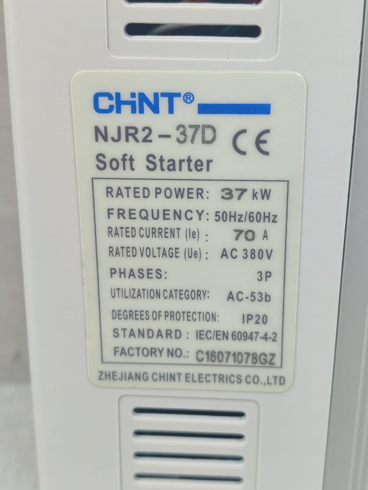 CHINT CHINT NJR2-37D CHINT NJR2-37D SOFT STARTER 37W 70A 8