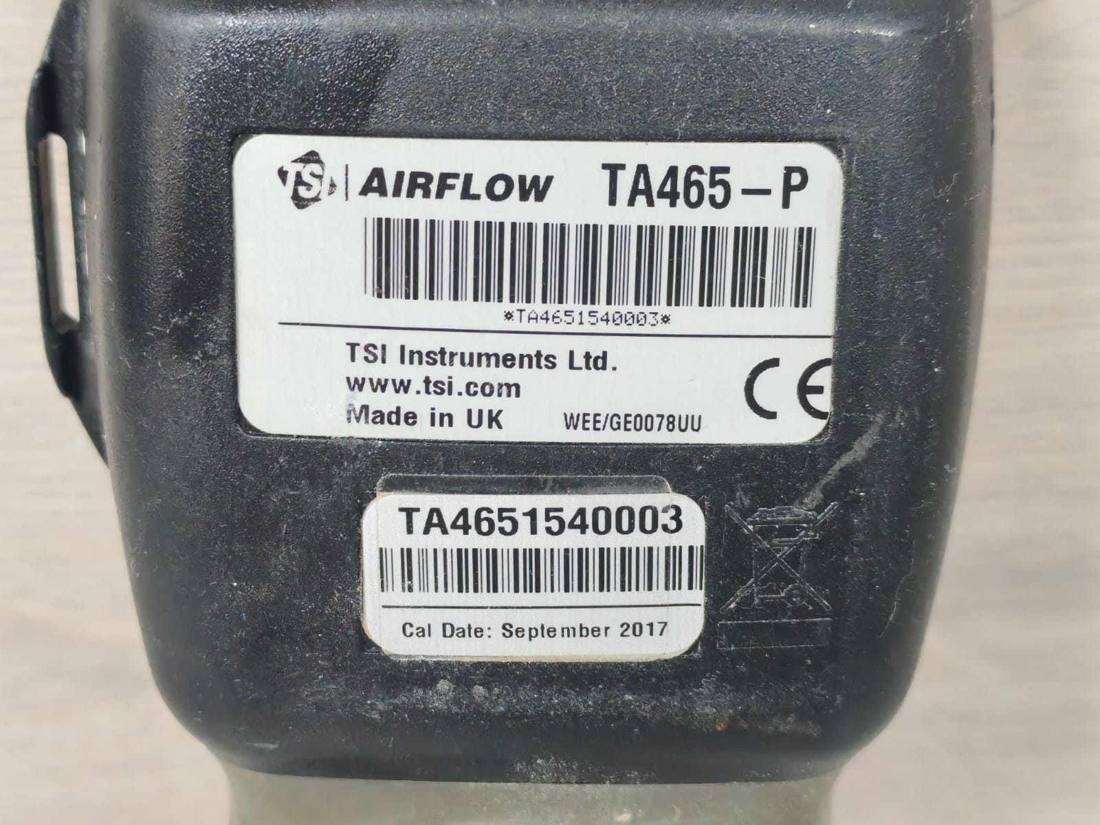 TSI TA465-P TSI Airflow Instruments TA465-P Multi-Function Ventilation-missing battery cover 5