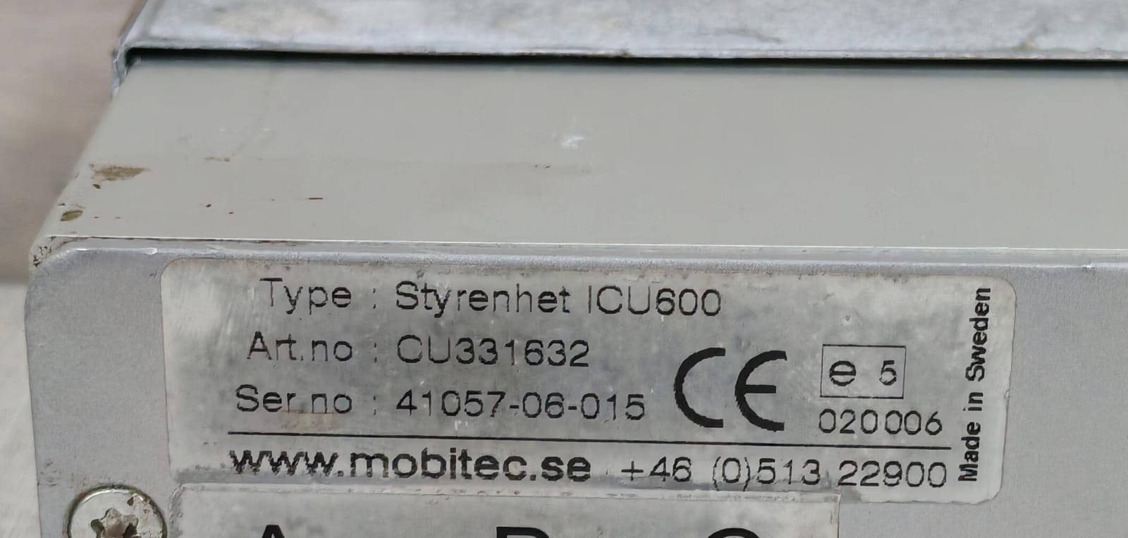MOBITEC ICU-600 MOBITEC ICU 600 CU331632 STYRENHET UNIT 8