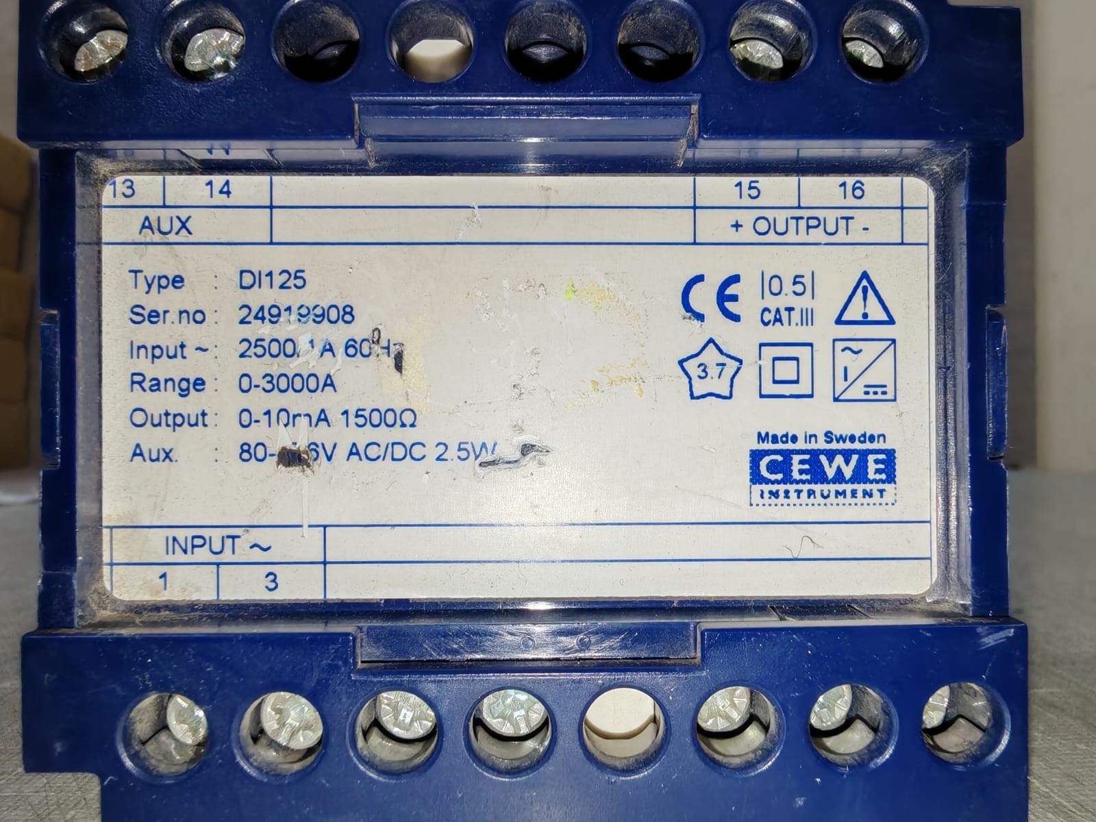 CEWE DI125 CEWE DI125 Transducer 0-3000A 3