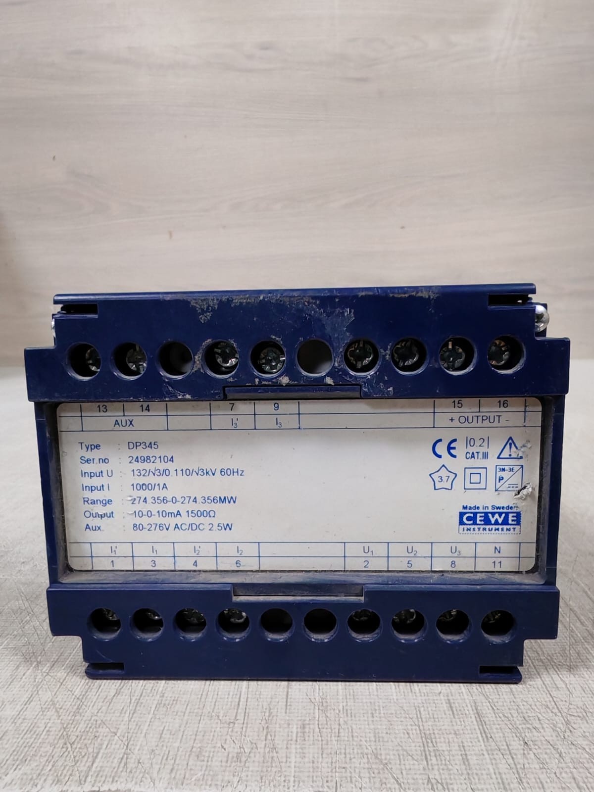 CEWE DP345 CEWE DP345 Transducer Input I 1000/1A 2