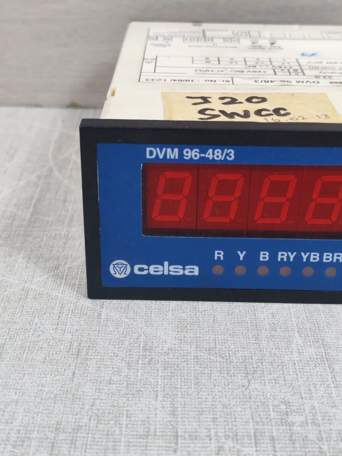 CELSA DVM-96 CELSA DVM 96-48/3 DIGITAL PANEL METERS 125VDC 3