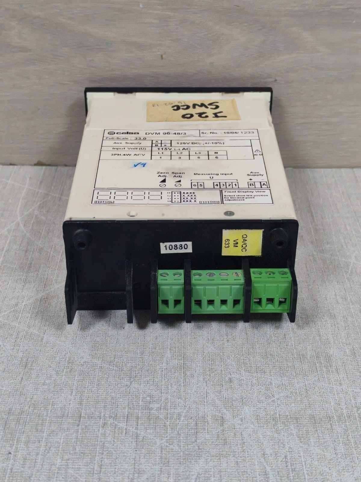 CELSA DVM-96 CELSA DVM 96-48/3 DIGITAL PANEL METERS 125VDC 9