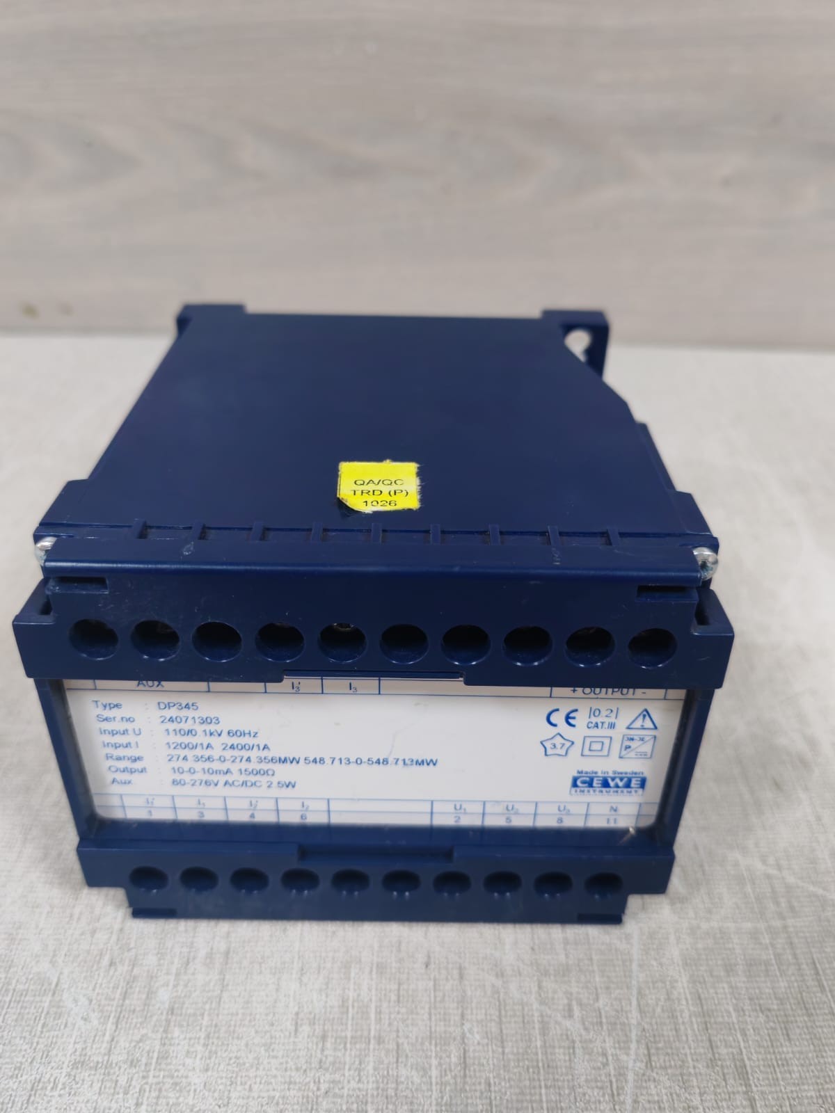 CEWE DP345 CEWE DP345 Transducer Input I 1200/1A - 2400/1A 6
