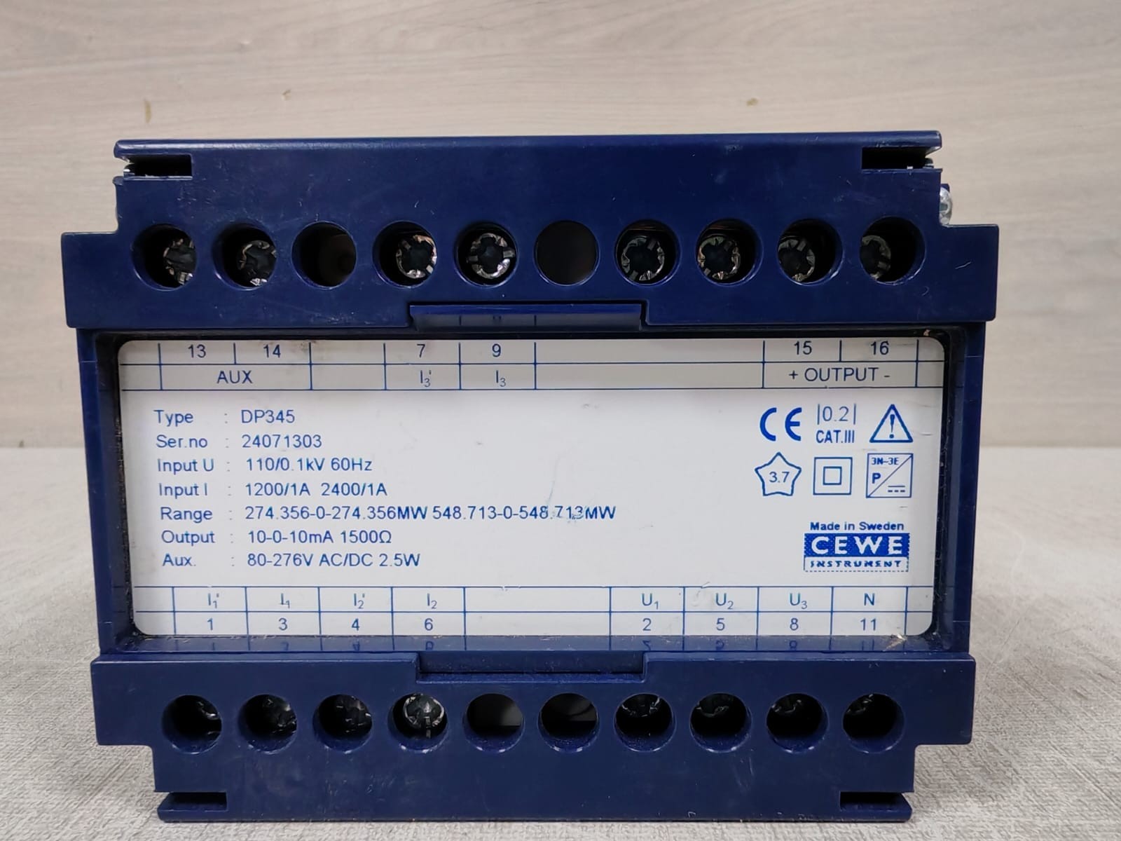 CEWE DP345 Transducer Input I 1200/1A - 2400/1A