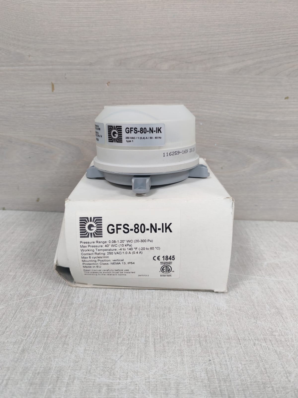 GREYSTONE GFS-80-N-IK DIFFERENTIAL PRESSURE SWITCH