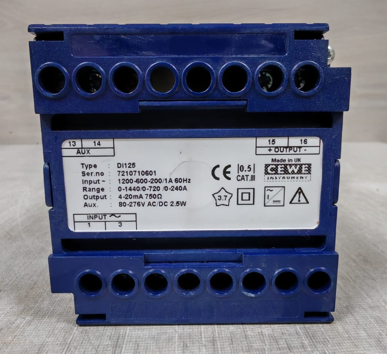 CEWE DI125 CEWE DI125 Transducer Range 0-1440/0 -720 / 0-240A 2