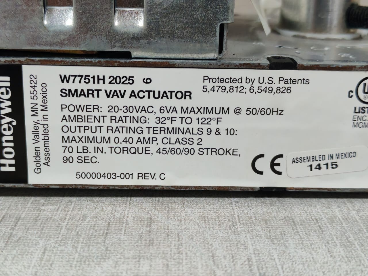 Honeywell EXCEL-10 HONEYWELL W7751H 2025 EXCEL 10 SMART VAV ACTUATOR 24VAC 6