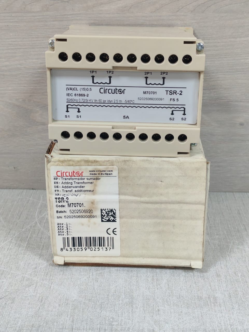 CIRCUTOR TSR-2 M70701 CURRENT SUMMING TRANSFORMER- W/ FILTHY BOX