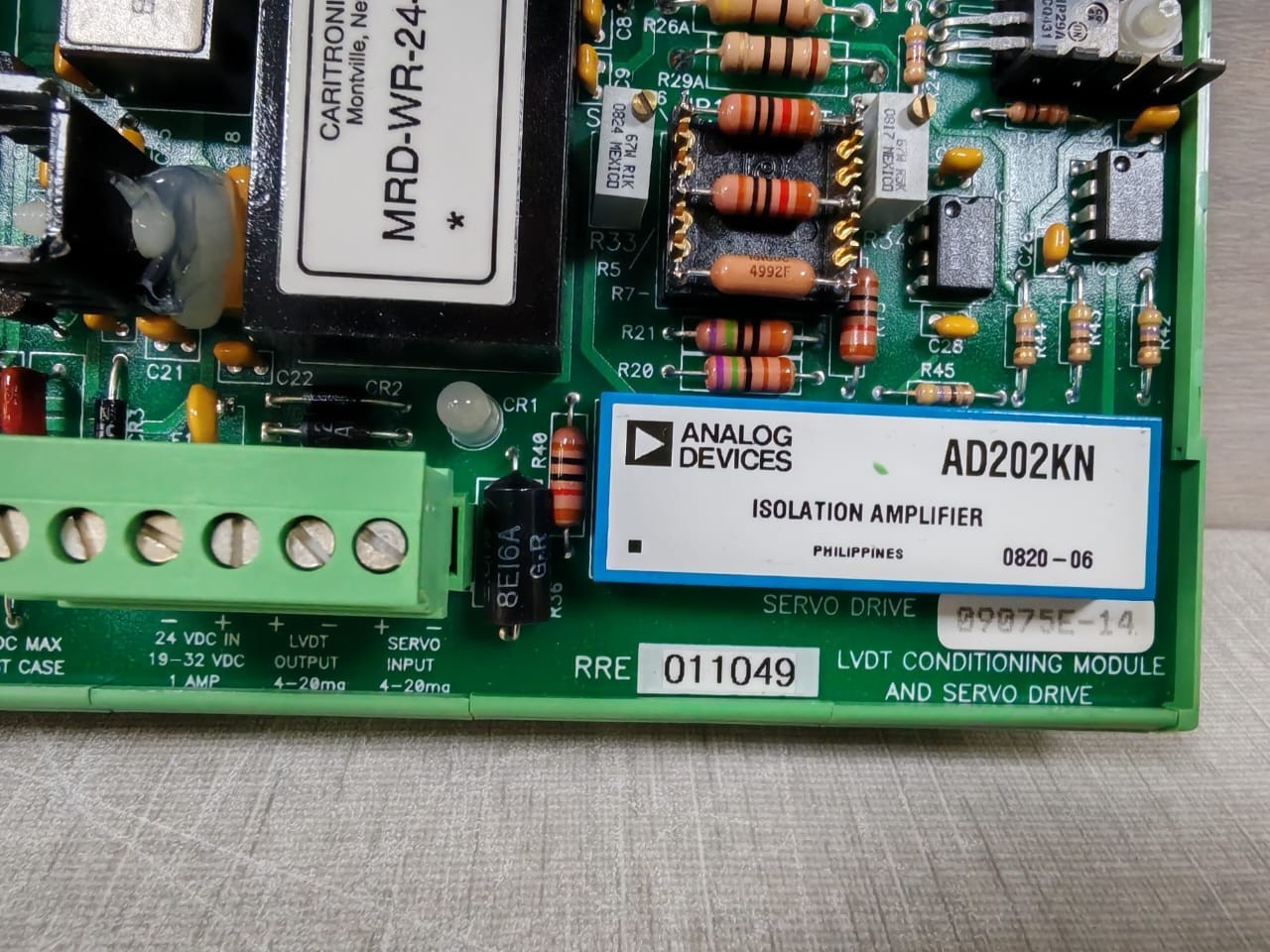 LVDT CONDITIONING 09075E-14 RRE011049 09075E-14 LVDT CONDITIONING MODULE AND SERVO DRIVES 2