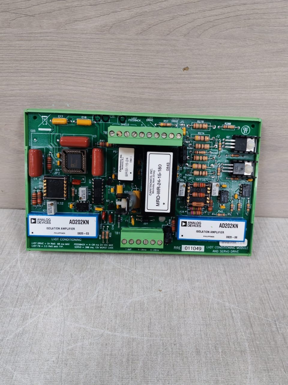 LVDT CONDITIONING 09075E-14 RRE011049 09075E-14 LVDT CONDITIONING MODULE AND SERVO DRIVES 3