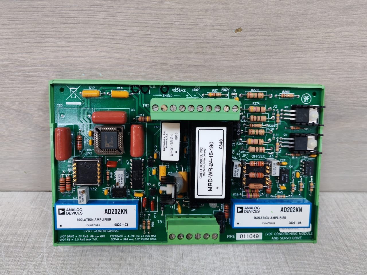 RRE011049 09075E-14 LVDT CONDITIONING MODULE AND SERVO DRIVES