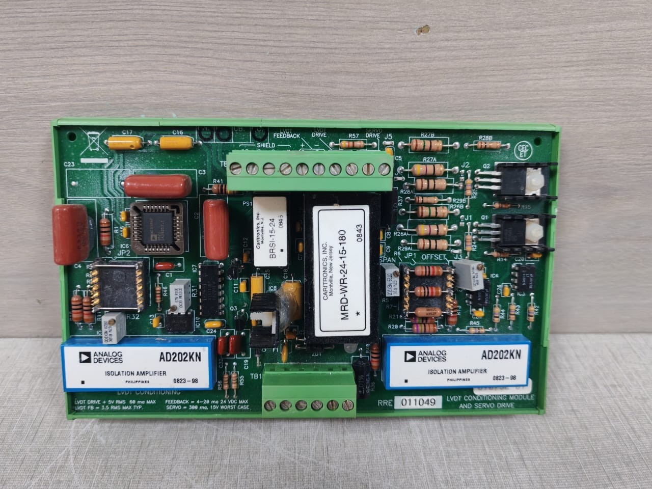 LVDT CONDITIONING 09075E-09 RRE011049 09075E-09 LVDT CONDITIONING MODULE AND SERVO DRIVES 2