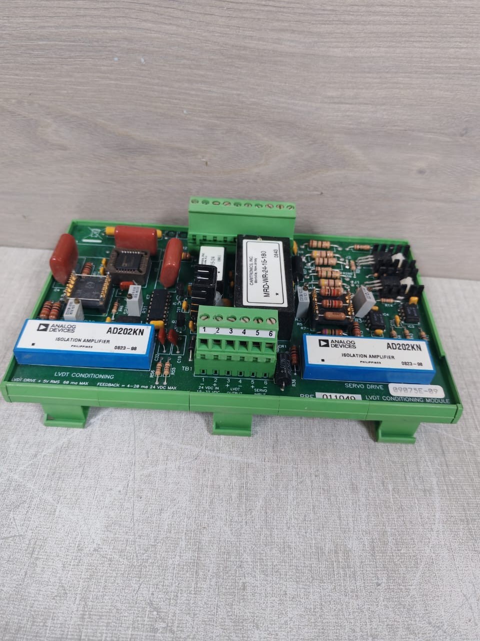 LVDT CONDITIONING 09075E-09 RRE011049 09075E-09 LVDT CONDITIONING MODULE AND SERVO DRIVES 5