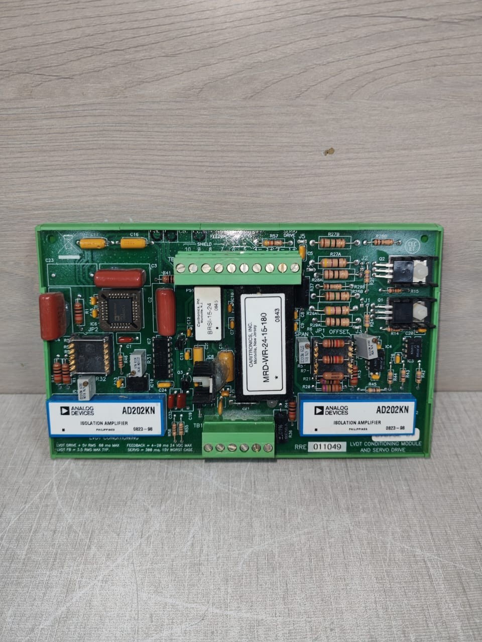RRE011049 09075E-09 LVDT CONDITIONING MODULE AND SERVO DRIVES