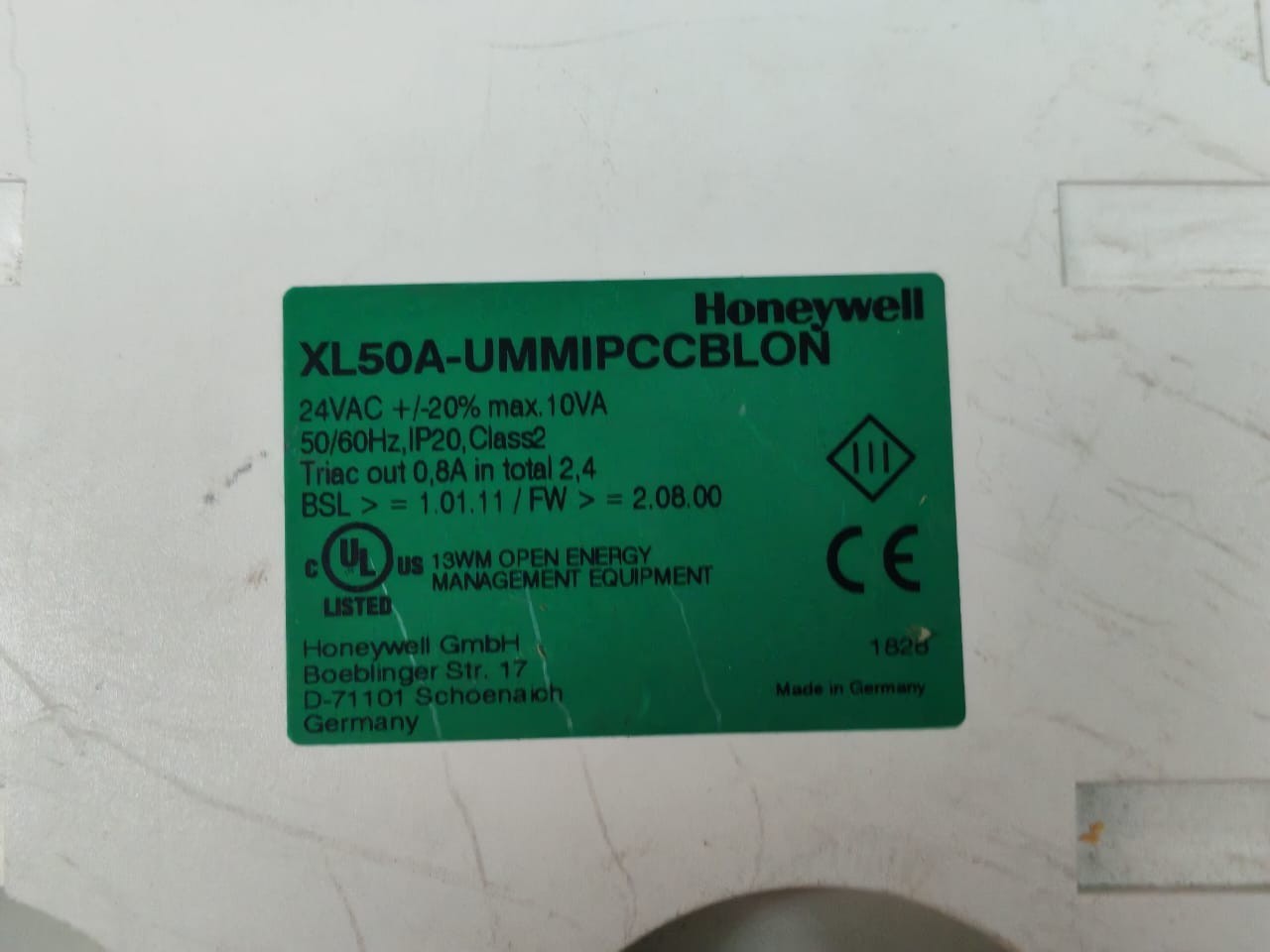 Honeywell XL50A-UMMIPCCBLON HONEYWELL XL50A-UMMIPCCBLON FW:2.08.00 BUILDING CONTROLLER 24VAC-TRIED & TESTED 7
