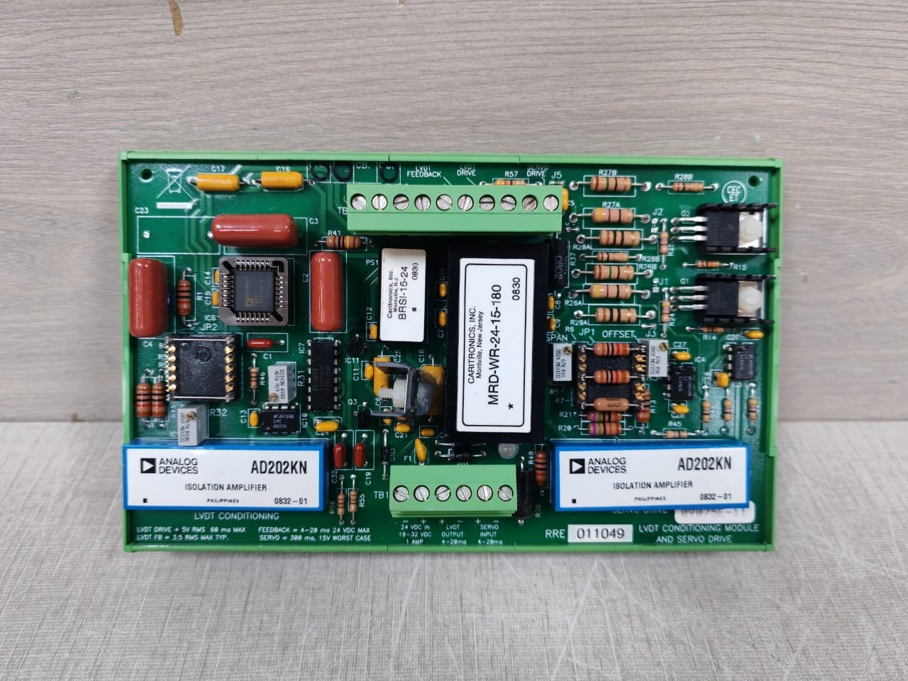 LVDT CONDITIONING 09075E-11 RRE011049 09075E-11 LVDT CONDITIONING MODULE AND SERVO DRIVES 2