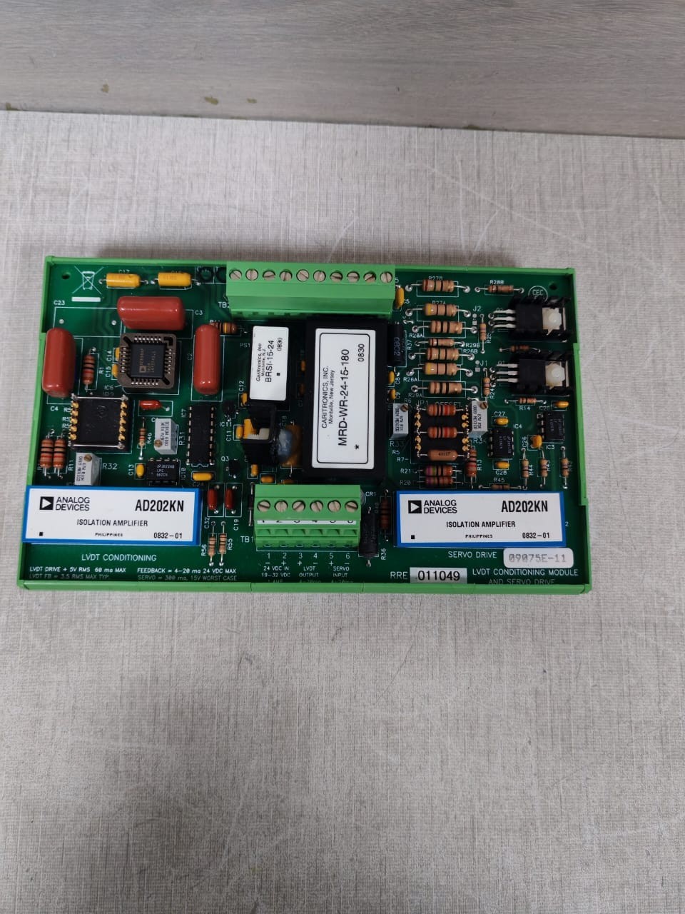 LVDT CONDITIONING 09075E-11 RRE011049 09075E-11 LVDT CONDITIONING MODULE AND SERVO DRIVES 4