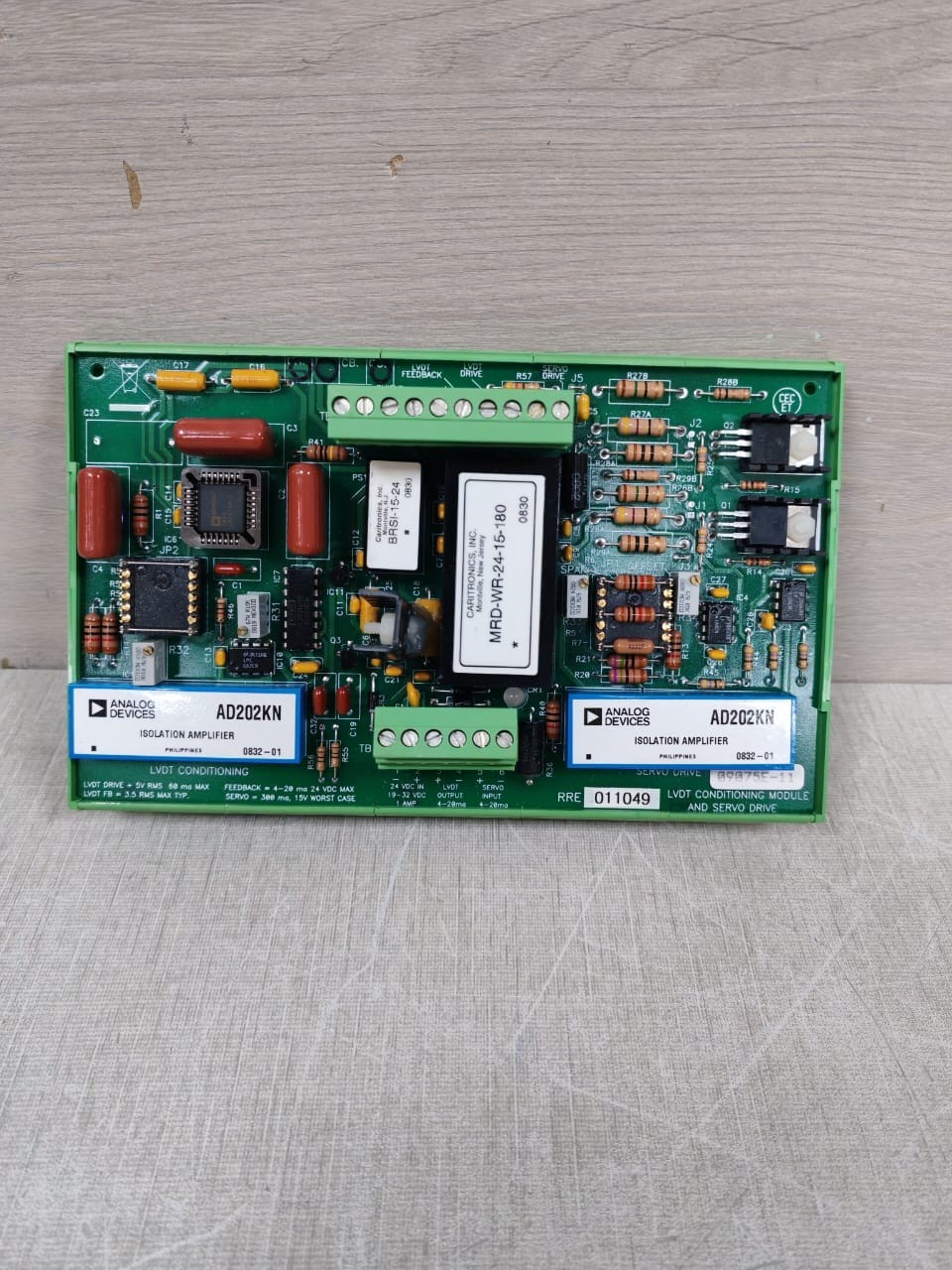 RRE011049 09075E-11 LVDT CONDITIONING MODULE AND SERVO DRIVES