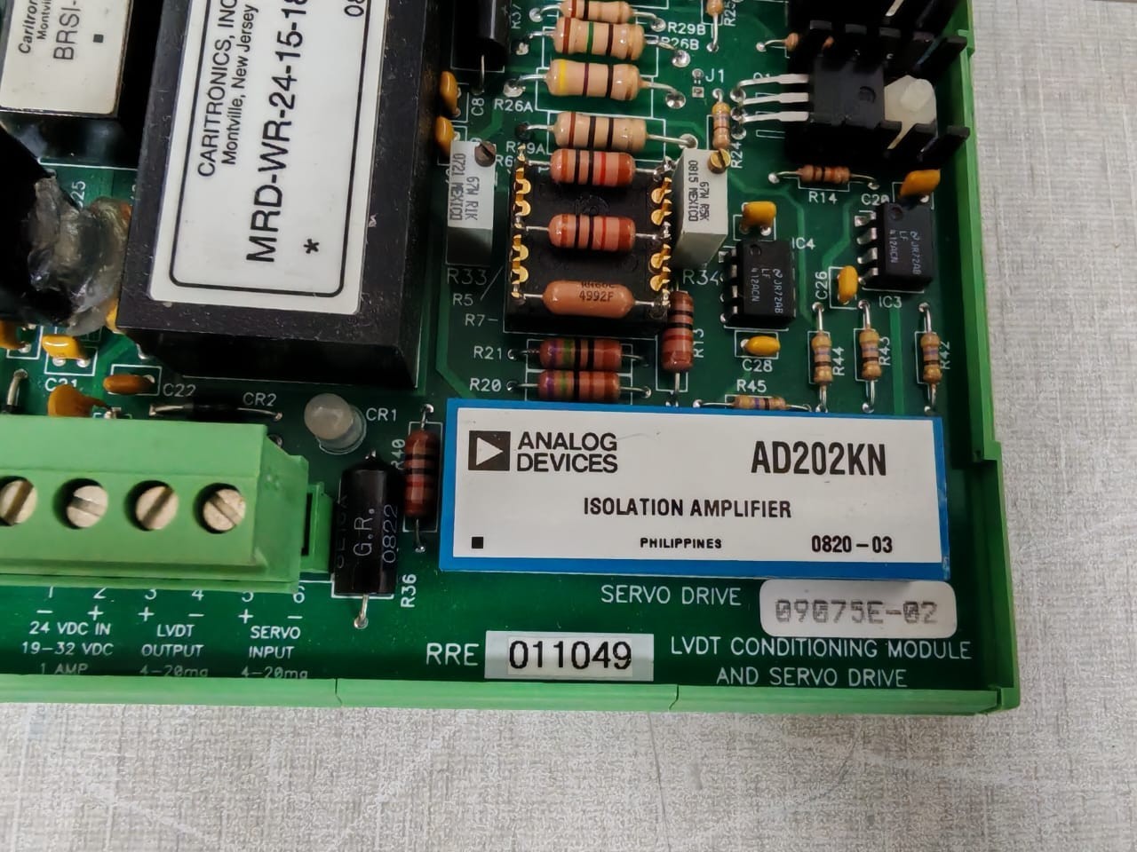 LVDT CONDITIONING 09075E-02 RRE011049 09075E-02 LVDT CONDITIONING MODULE AND SERVO DRIVES 3