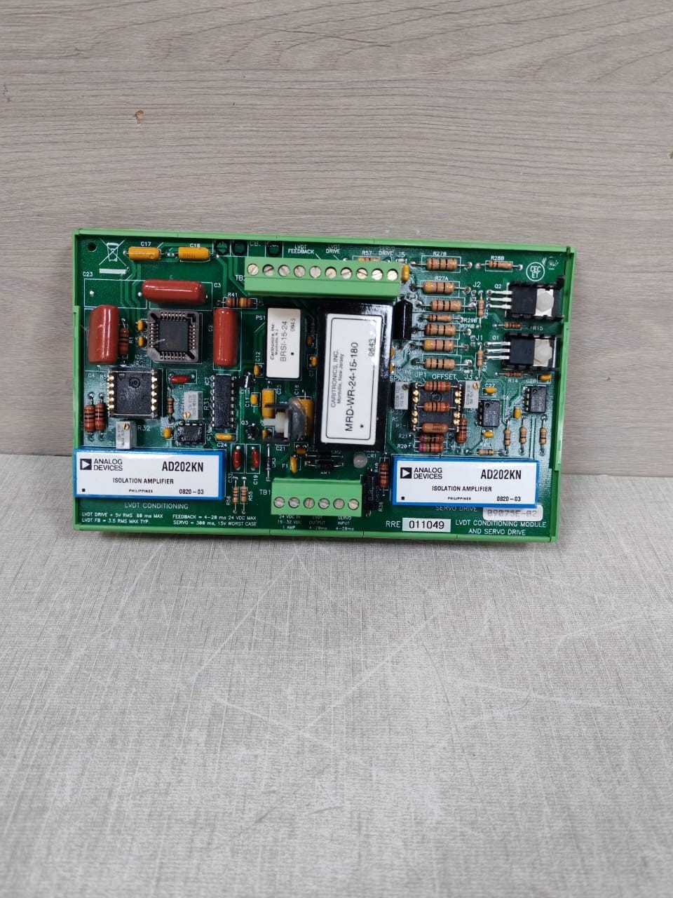 RRE011049 09075E-02 LVDT CONDITIONING MODULE AND SERVO DRIVES