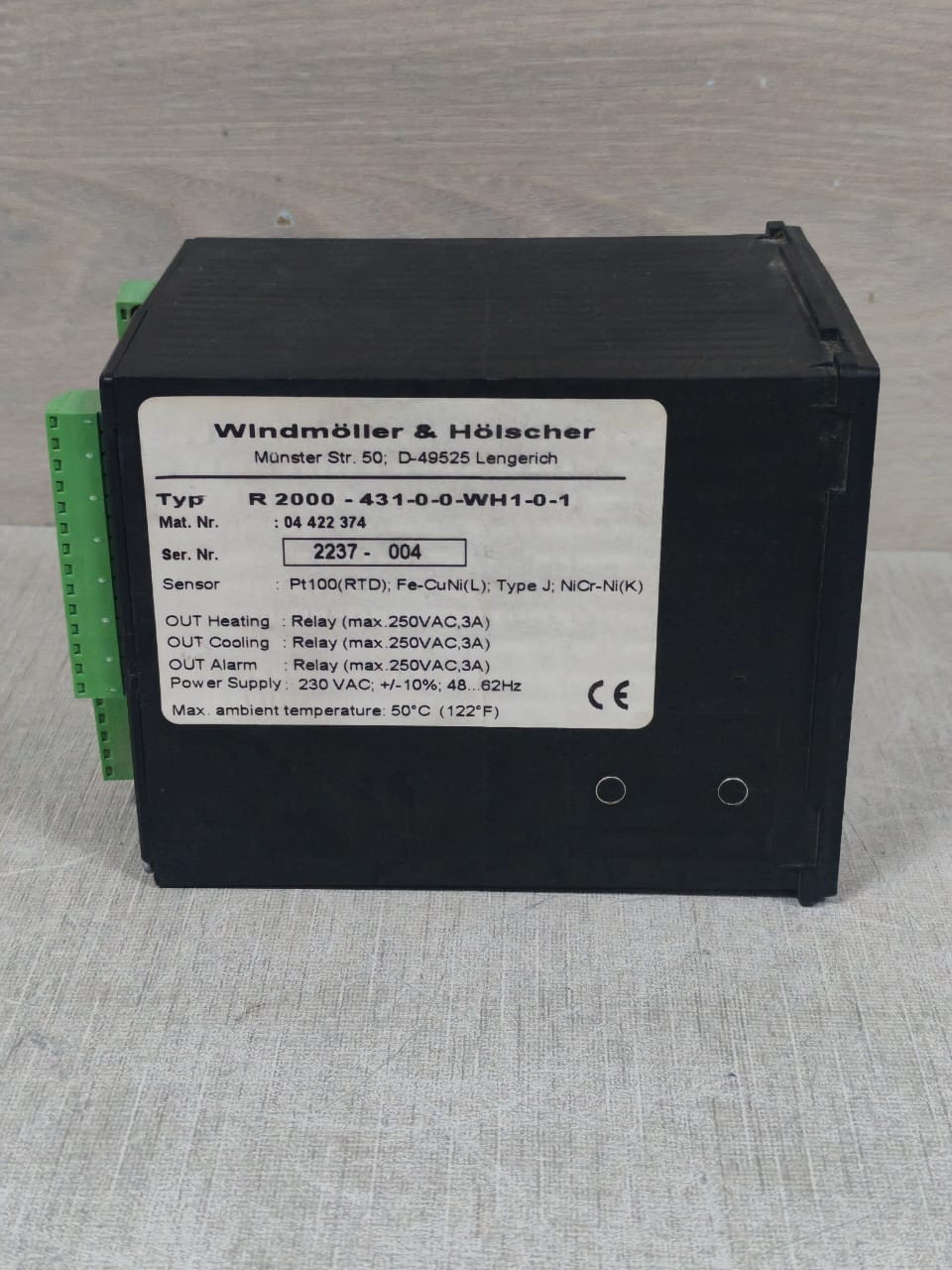 GEPRUFT 04422374 GEPRUFT R 2000-431-0-0-WH1-0-1 TEMPERATURE CONTROLLER M/N:04422374- TESTED 8